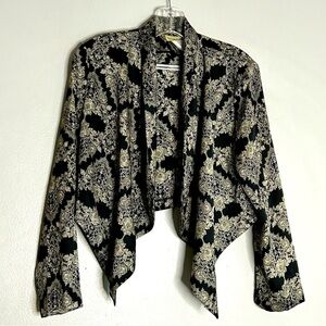 Moon collection Parisian brocade print cropped waterfall blazer medium